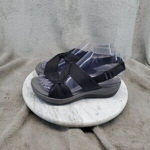 Clarks Shoes Womens Size 6 Black Textile Cloudstepper Arla Primrose Sandals
